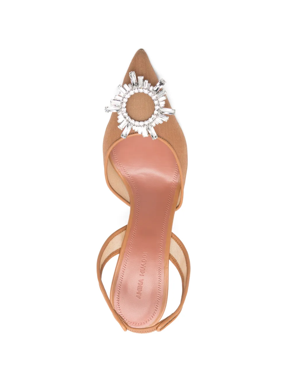 Amina Muaddi Begum slingback pumps met puntige neus Beige