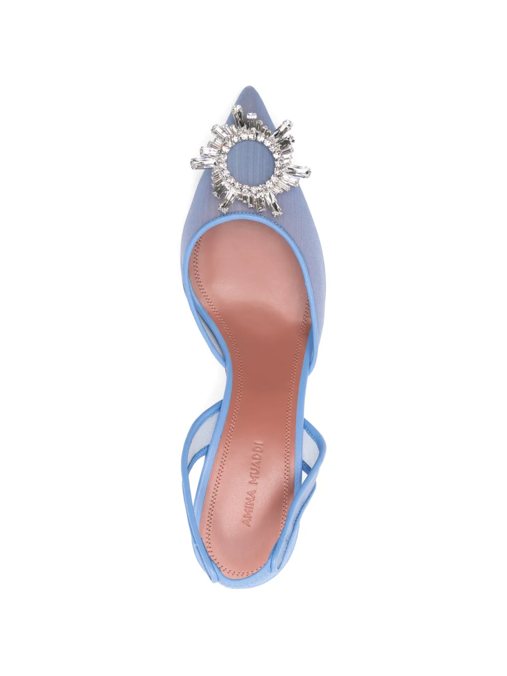 Amina Muaddi Begum mesh slingback pumps Blauw