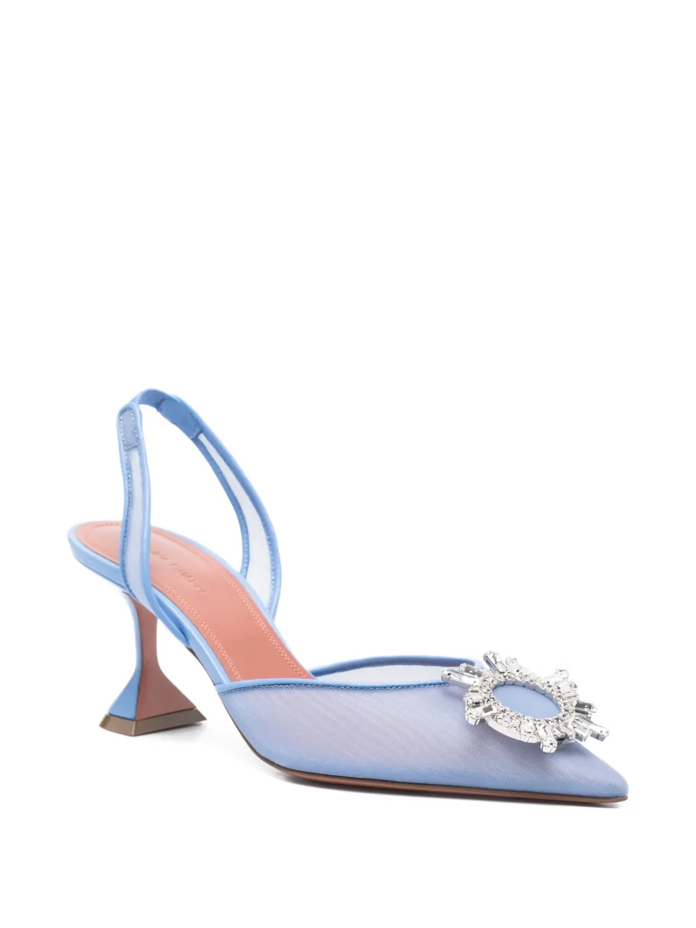 Amina Muaddi Begum mesh slingback pumps Blauw
