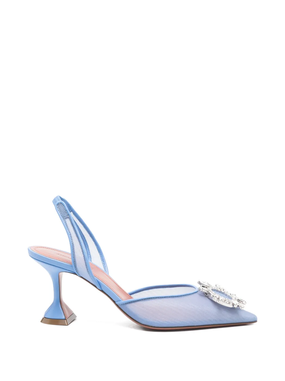 Amina Muaddi Begum mesh slingback pumps Blauw