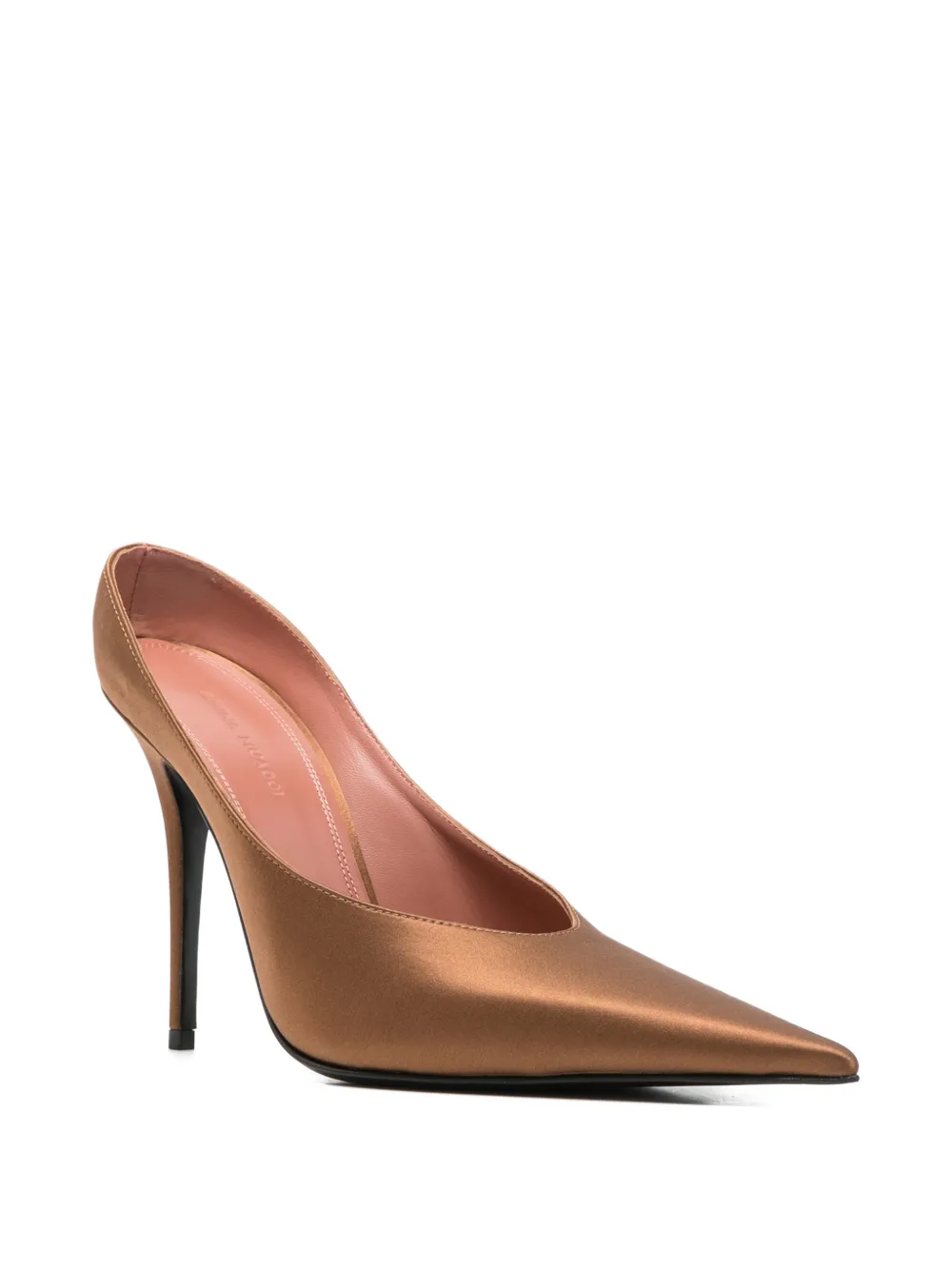 Amina Muaddi Anok pumps met puntige neus Bruin