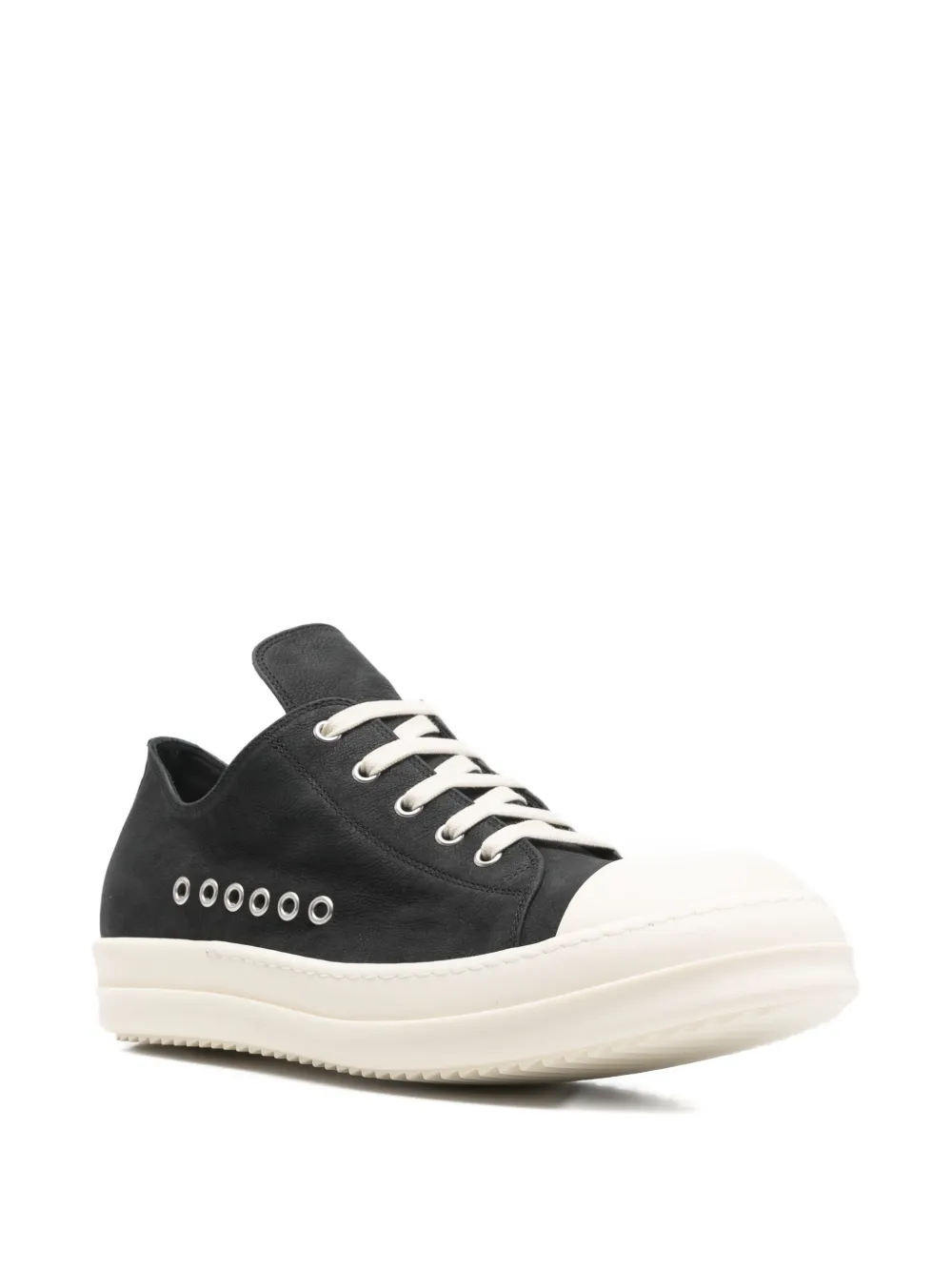 Rick Owens leather sneakers Zwart