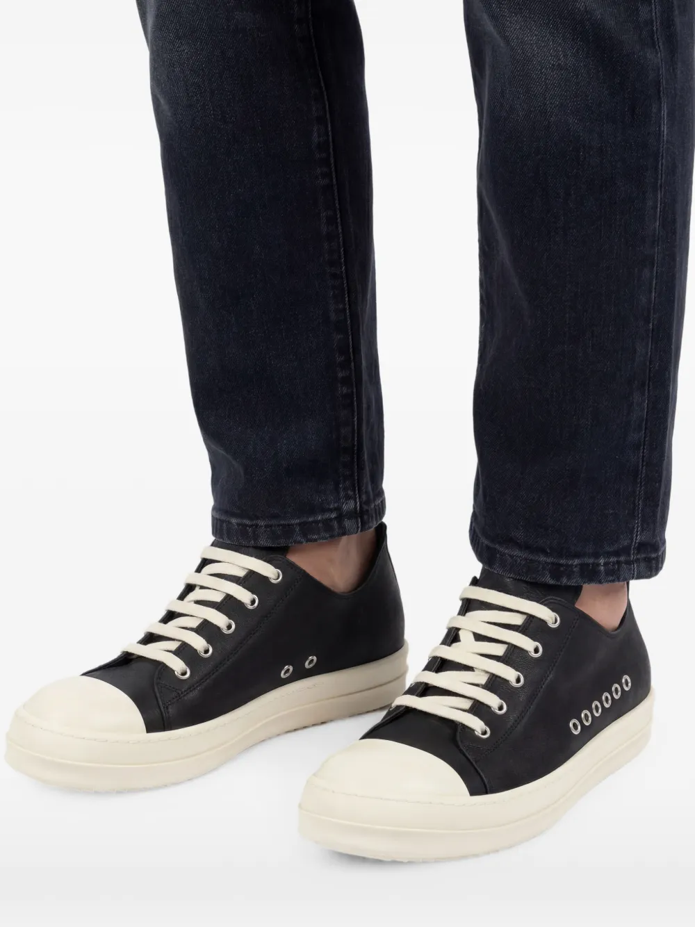 Rick Owens Leren sneakers Zwart