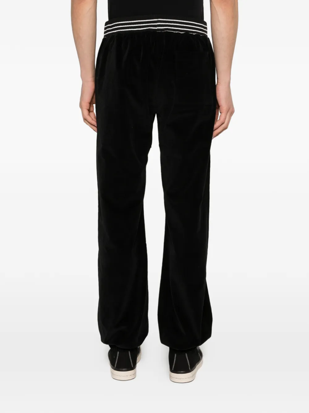 RHUDE Fluwelen trainingsbroek met logo Zwart