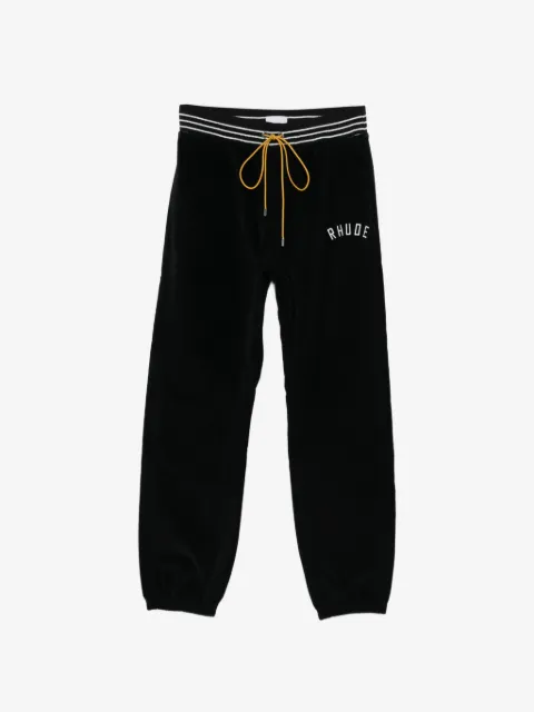 RHUDE logo velour track pants