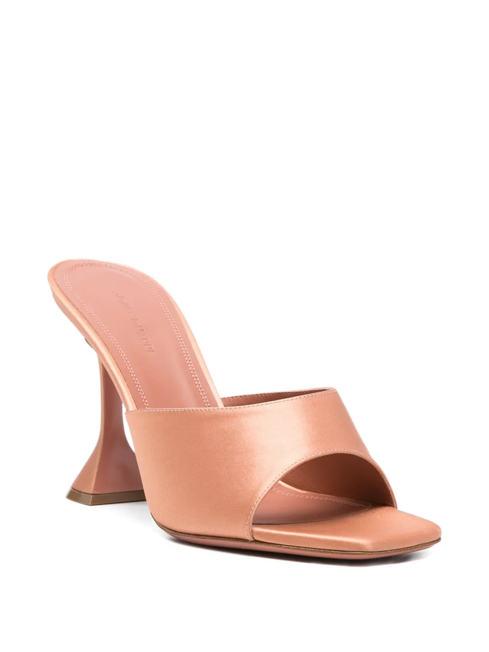 Amina Muaddi square toe slipper Beige