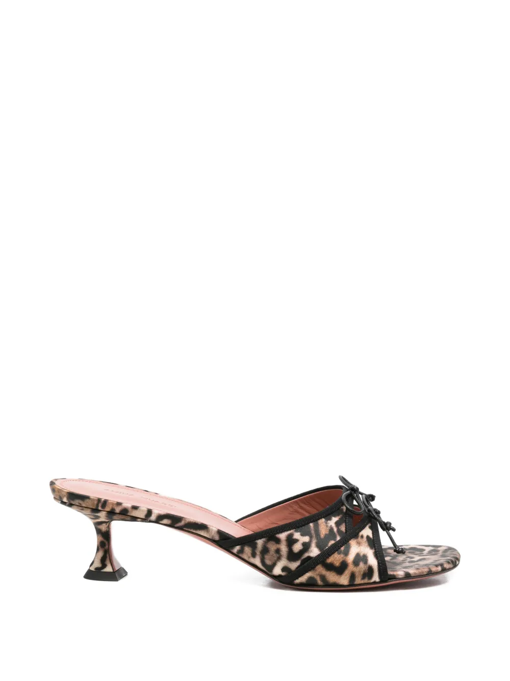 Amina Muaddi Eleonora leopard-print tie-detail mules Beige
