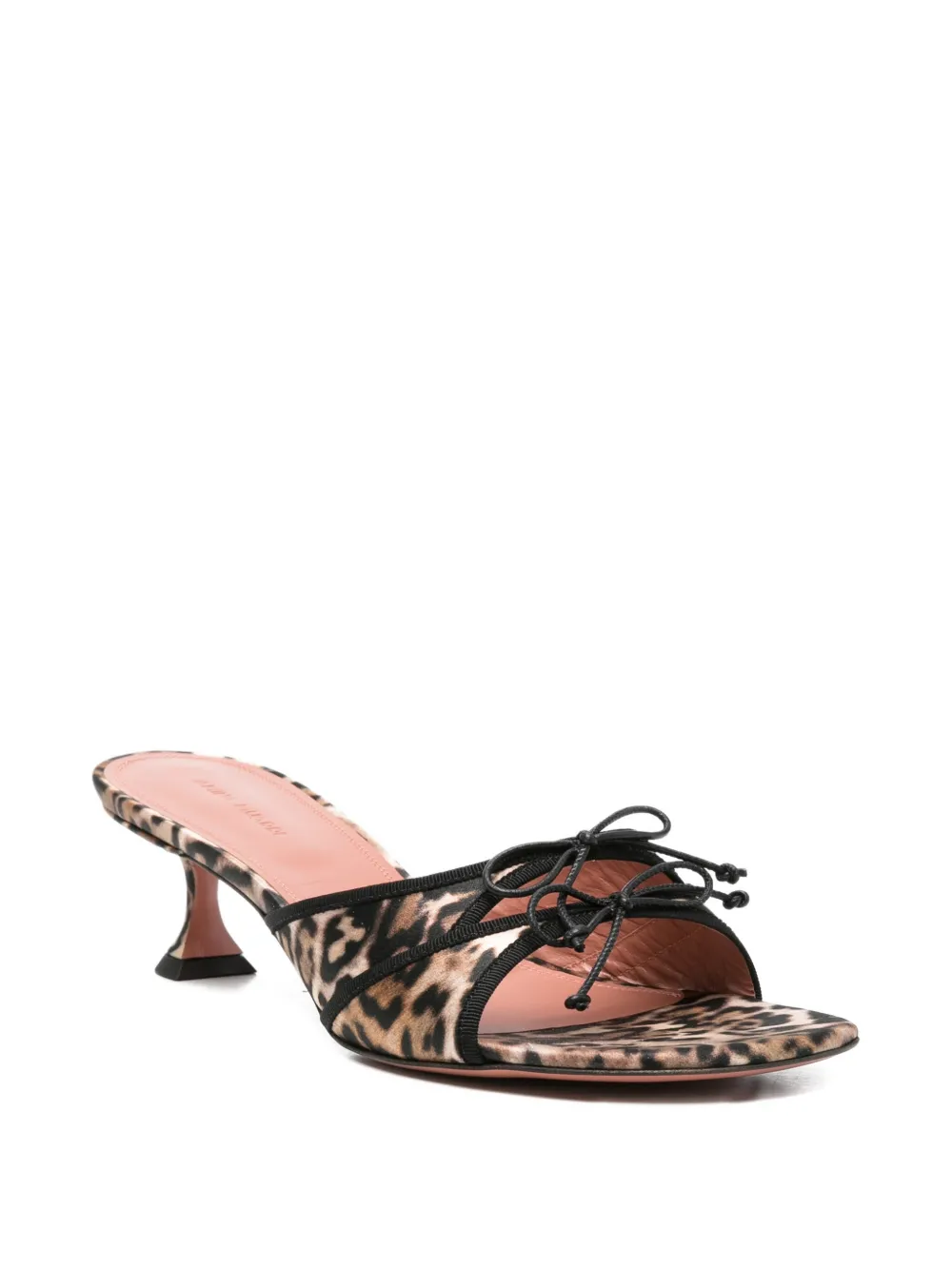 Amina Muaddi Eleonora leopard-print tie-detail mules Beige