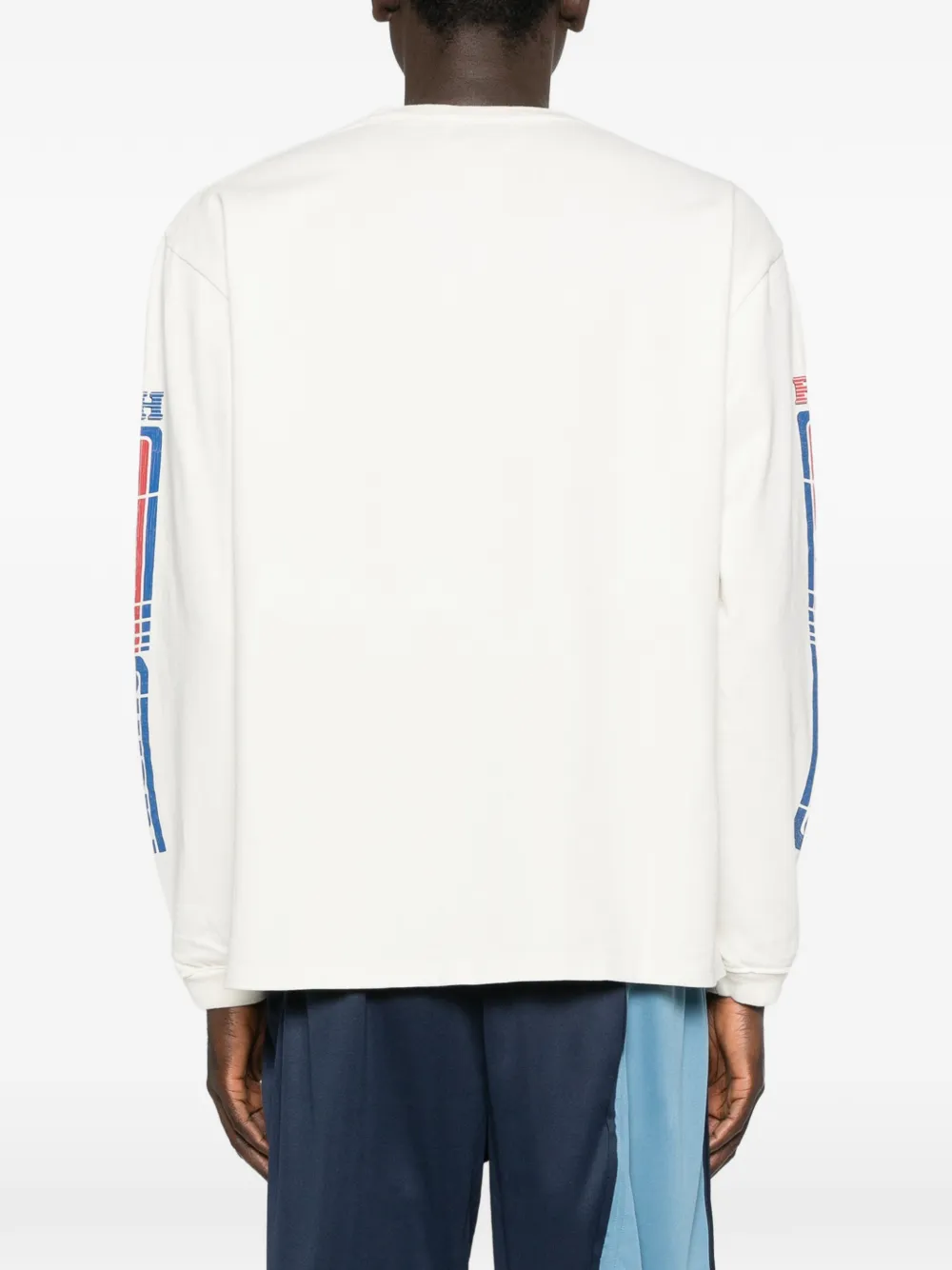 RHUDE Petrol T-shirt met logo en lange mouwen Beige