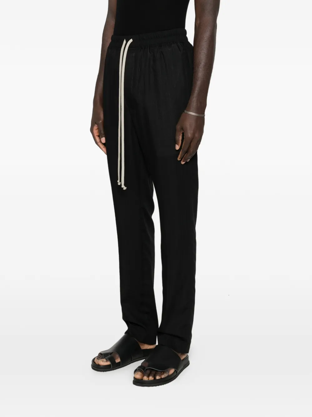 Rick Owens ドローストリングパンツ Rick Owens ドローストリング スリムパンツ | ブラック | FARFETCH JP