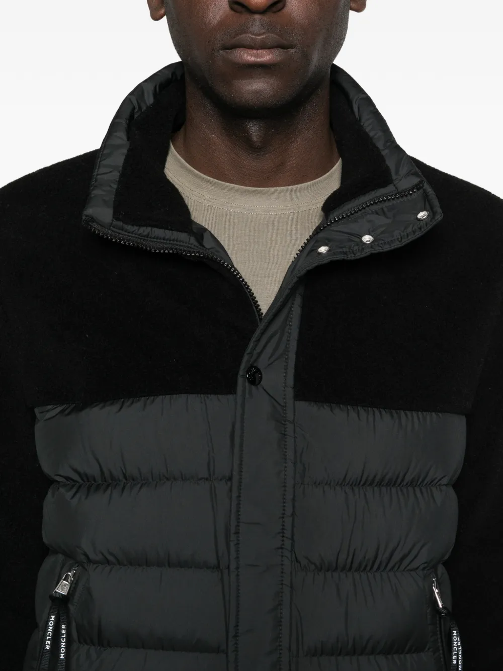 Moncler Mistral fleece jack met teddybeer Zwart