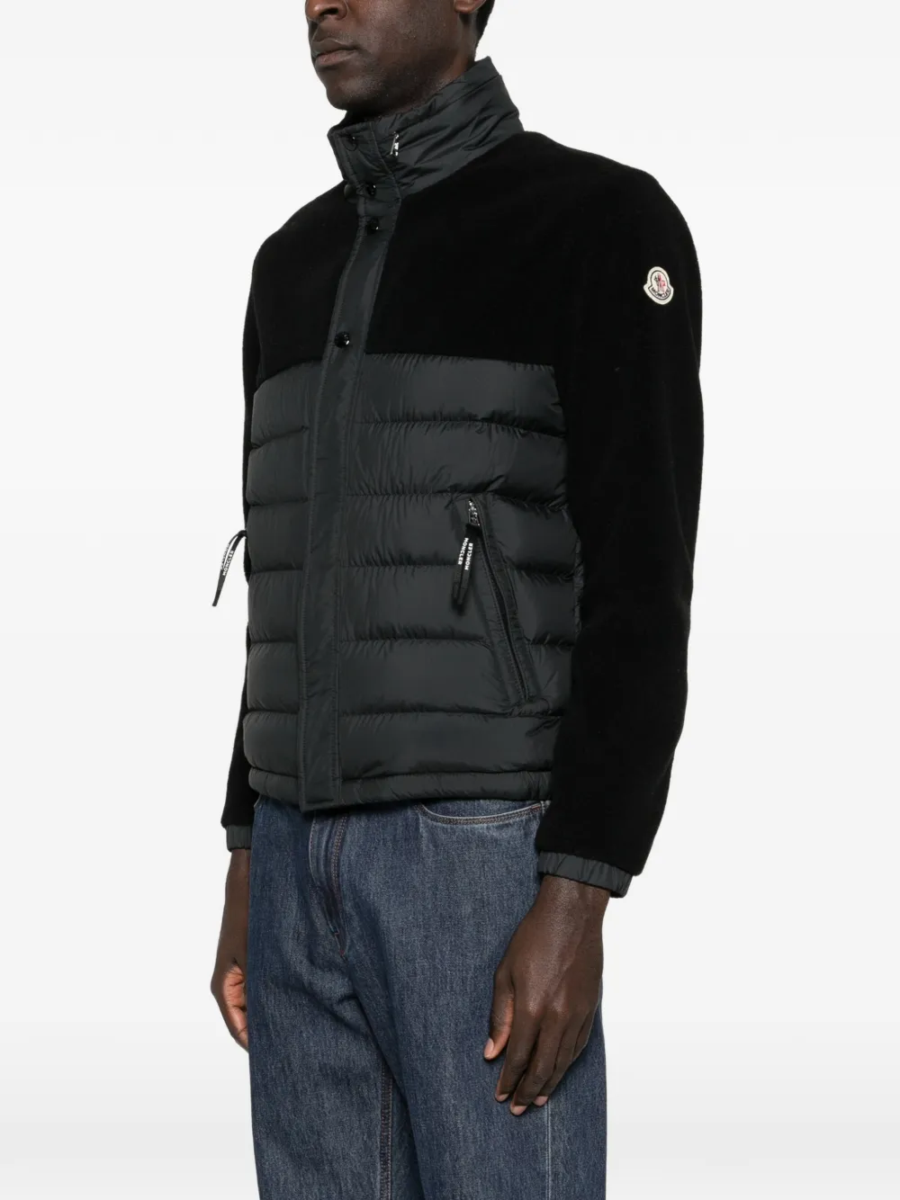 Moncler Mistral fleece jack met teddybeer Zwart