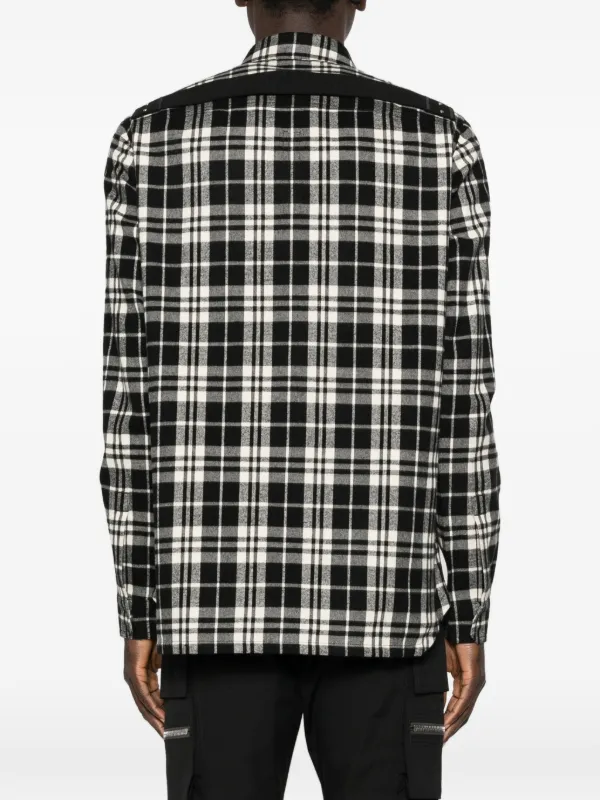 Rick Owens チェック フランネルシャツ | ブラック | FARFETCH JP