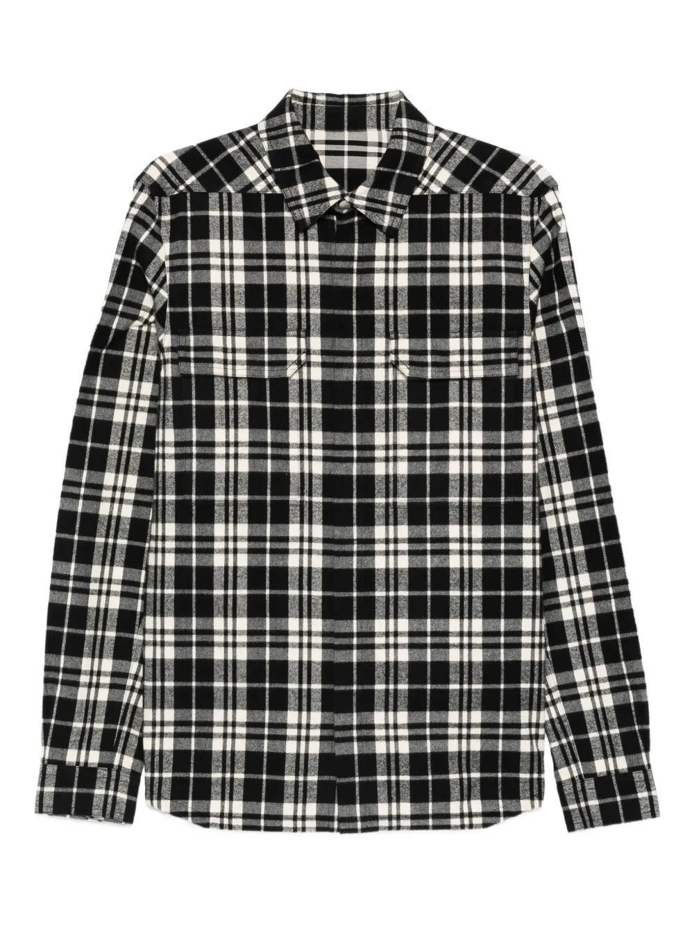 Rick Owens camisa con cuadros estampados | negro | Image 1