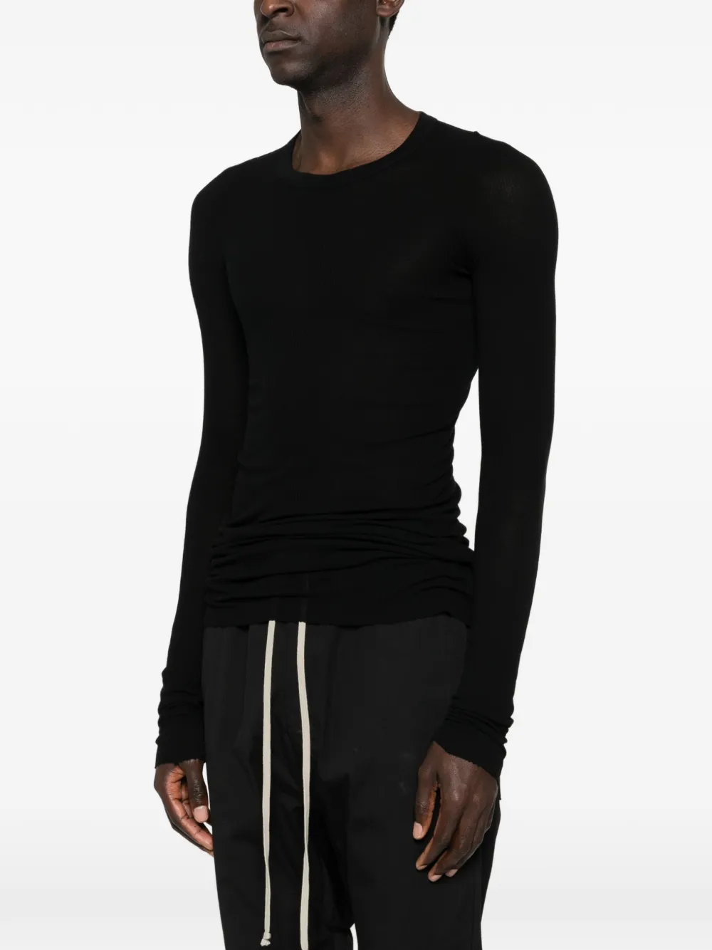 Rick Owens Gestreept T-shirt met lange mouwen Zwart