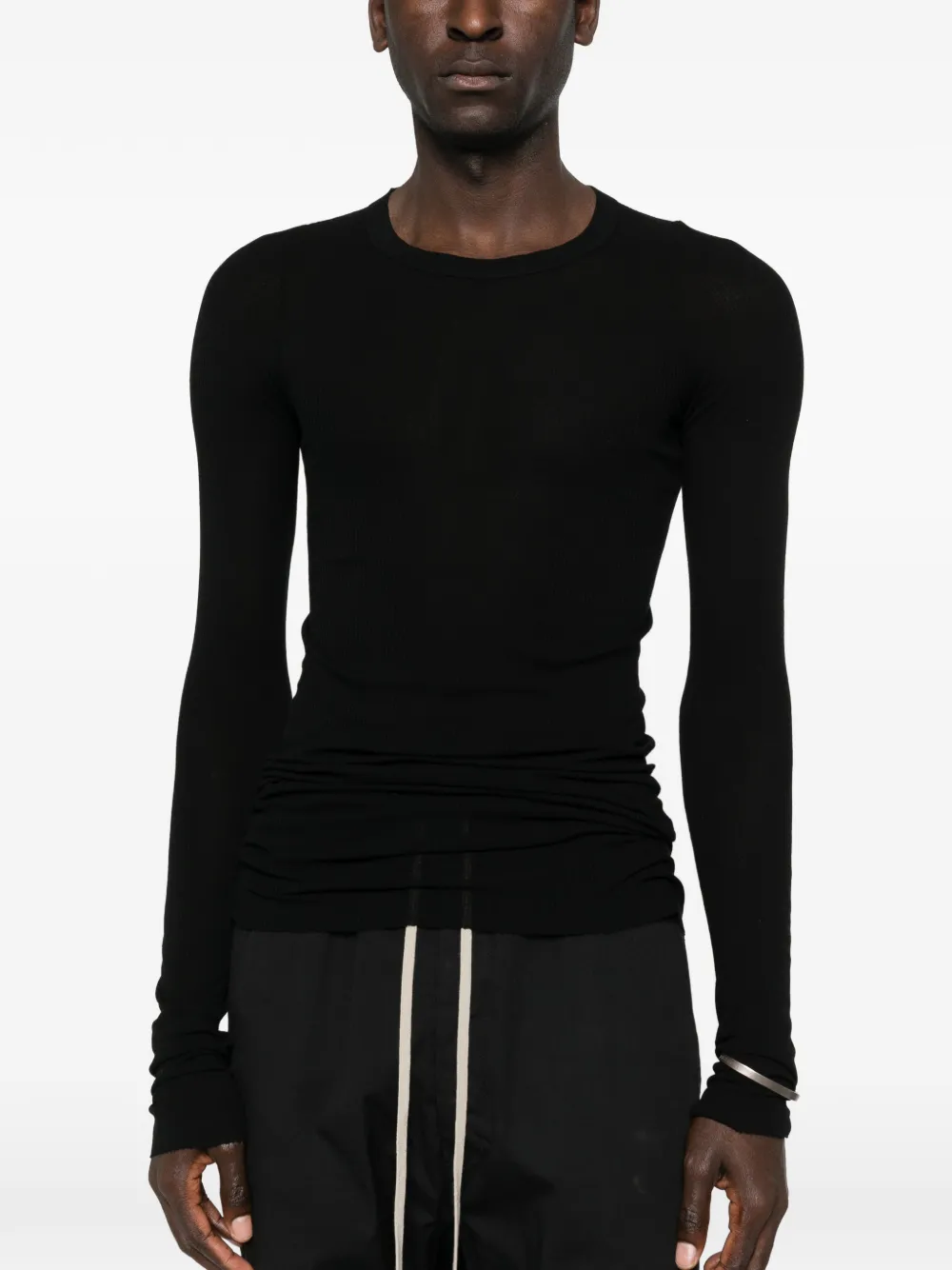 Rick Owens Gestreept T-shirt met lange mouwen Zwart
