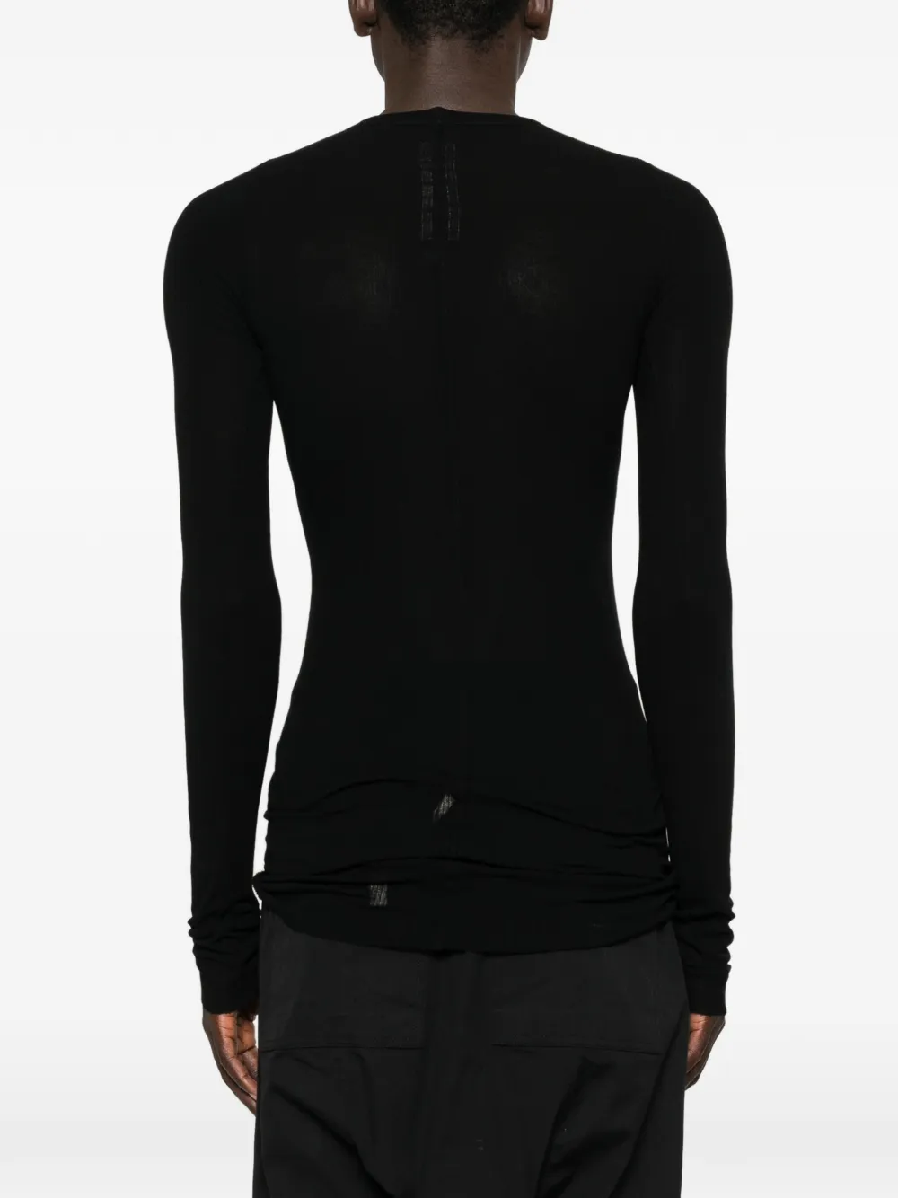 Rick Owens Gestreept T-shirt met lange mouwen Zwart
