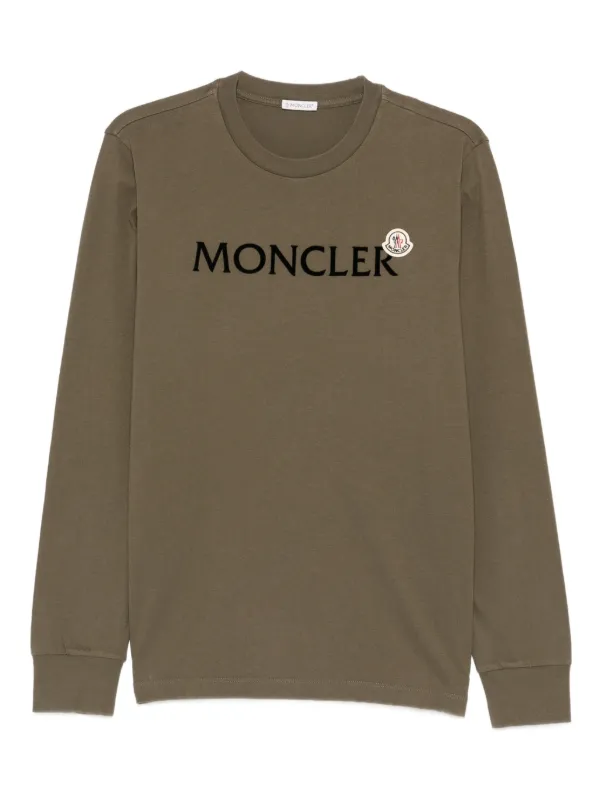 モンクレール　ロンＴ　モックネック Moncler ロングTシャツ | ブラウン | FARFETCH JP