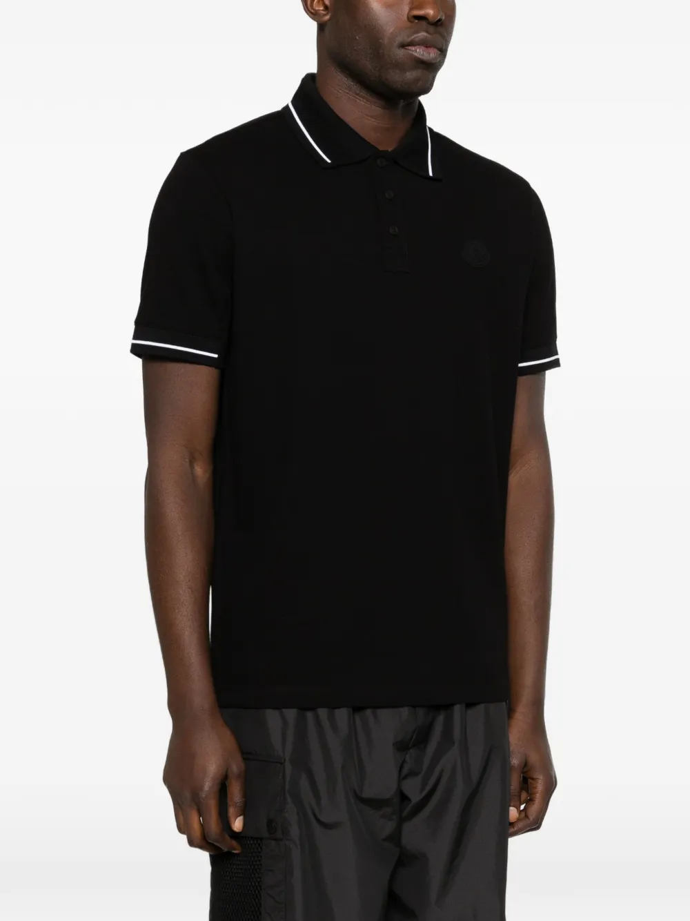 Moncler Poloshirt met piqué afwerking Zwart