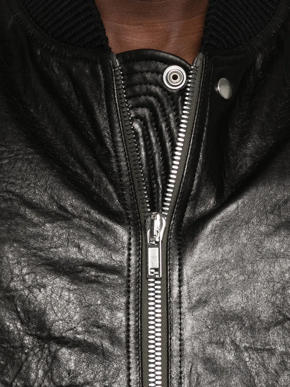 Rick Owens レザーボンバージャケット | ブラック | FARFETCH JP