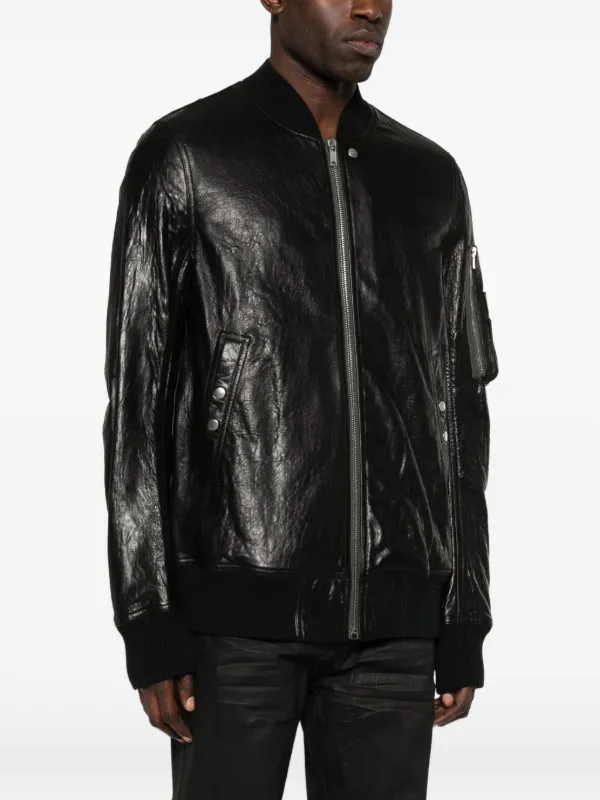 Rick Owens レザーボンバージャケット Rick Owens レザーボンバージャケット | ブラック | FARFETCH JP