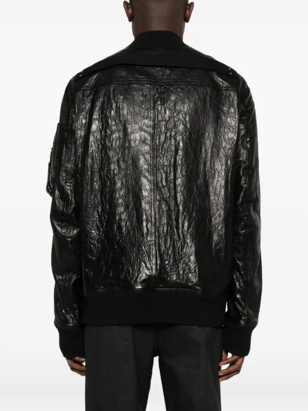 Rick Owens レザーボンバージャケット | ブラック | FARFETCH JP