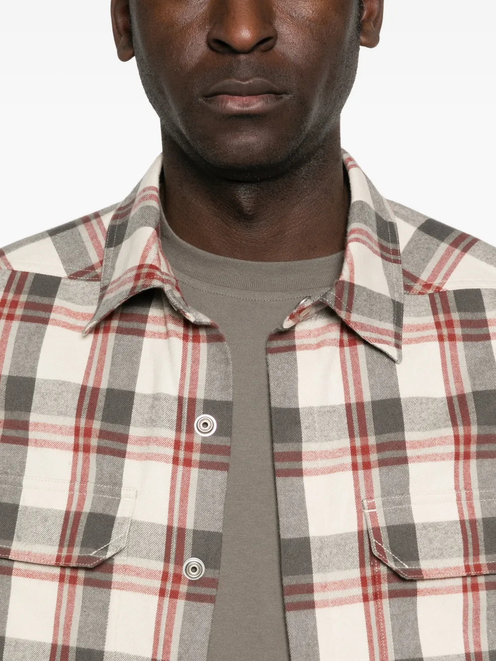 Rick Owens Flanellen overhemd Beige