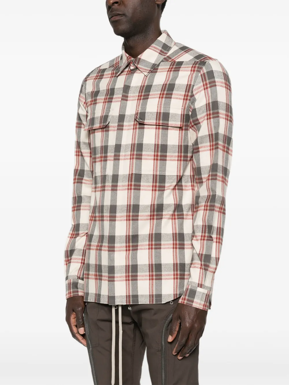 Rick Owens Flanellen overhemd Beige