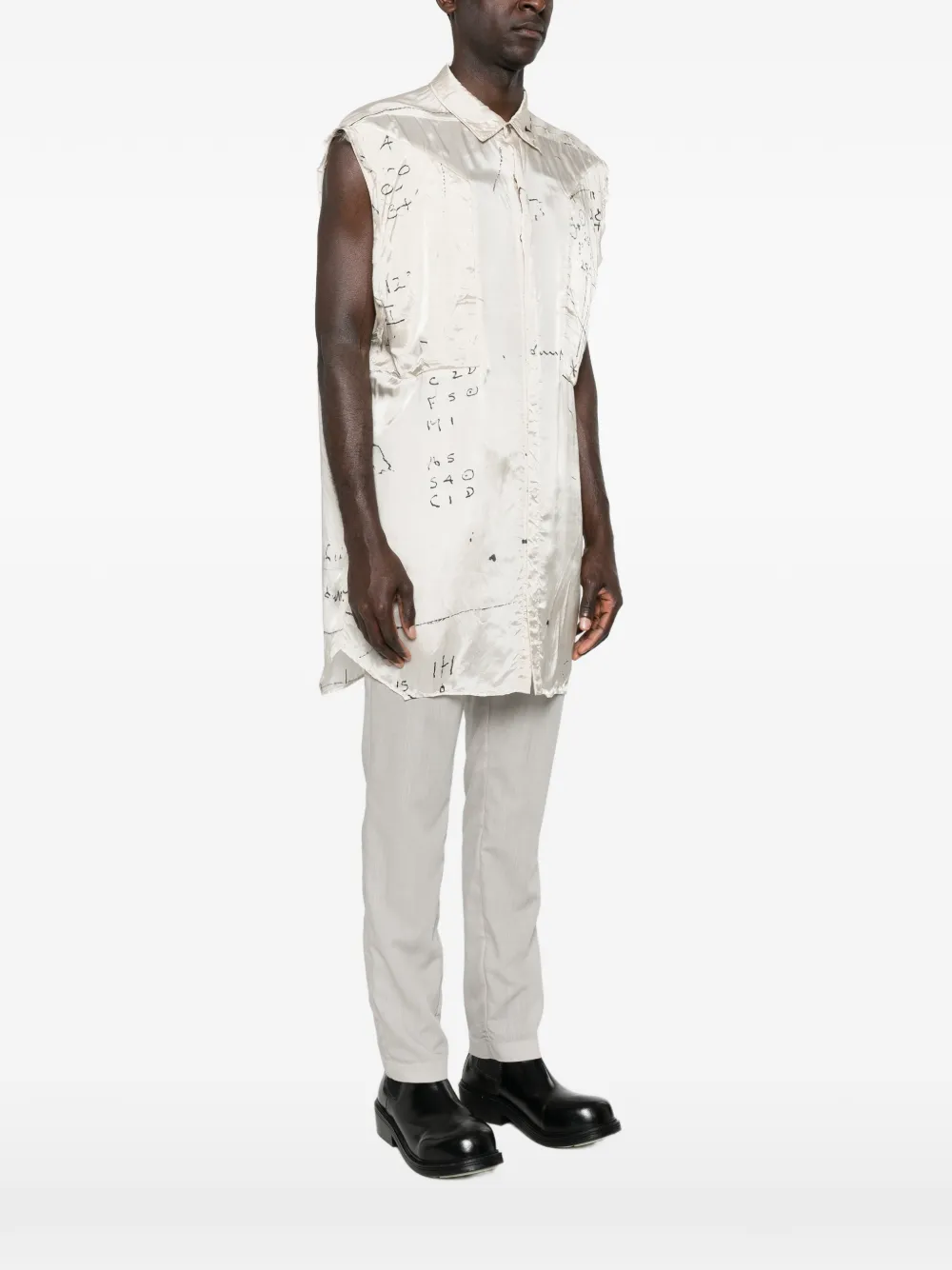 Rick Owens Mouwloze overhemd Beige