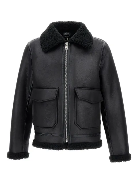 A.P.C. shearling flap-pocket jacket