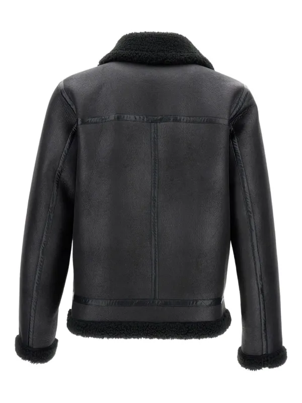 A.P.C. Shearling flap-pocket Jacket | Black | FARFETCH JO