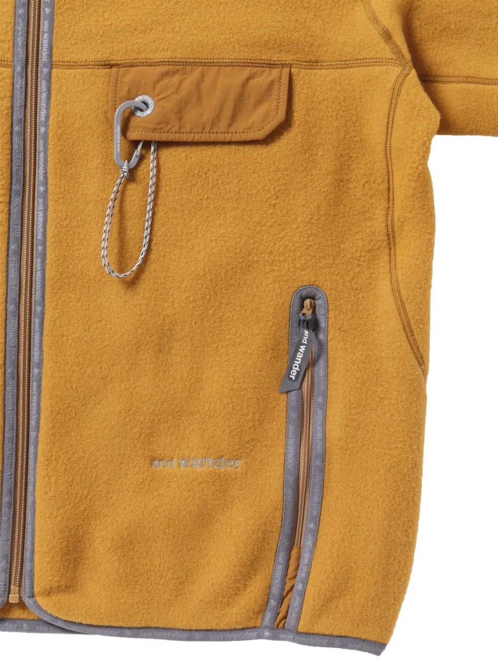 and Wander Fleece jack met nylon zak en rits Geel