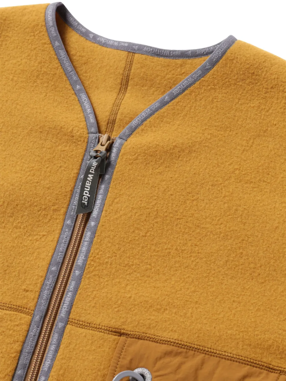 and Wander Fleece jack met nylon zak en rits Geel
