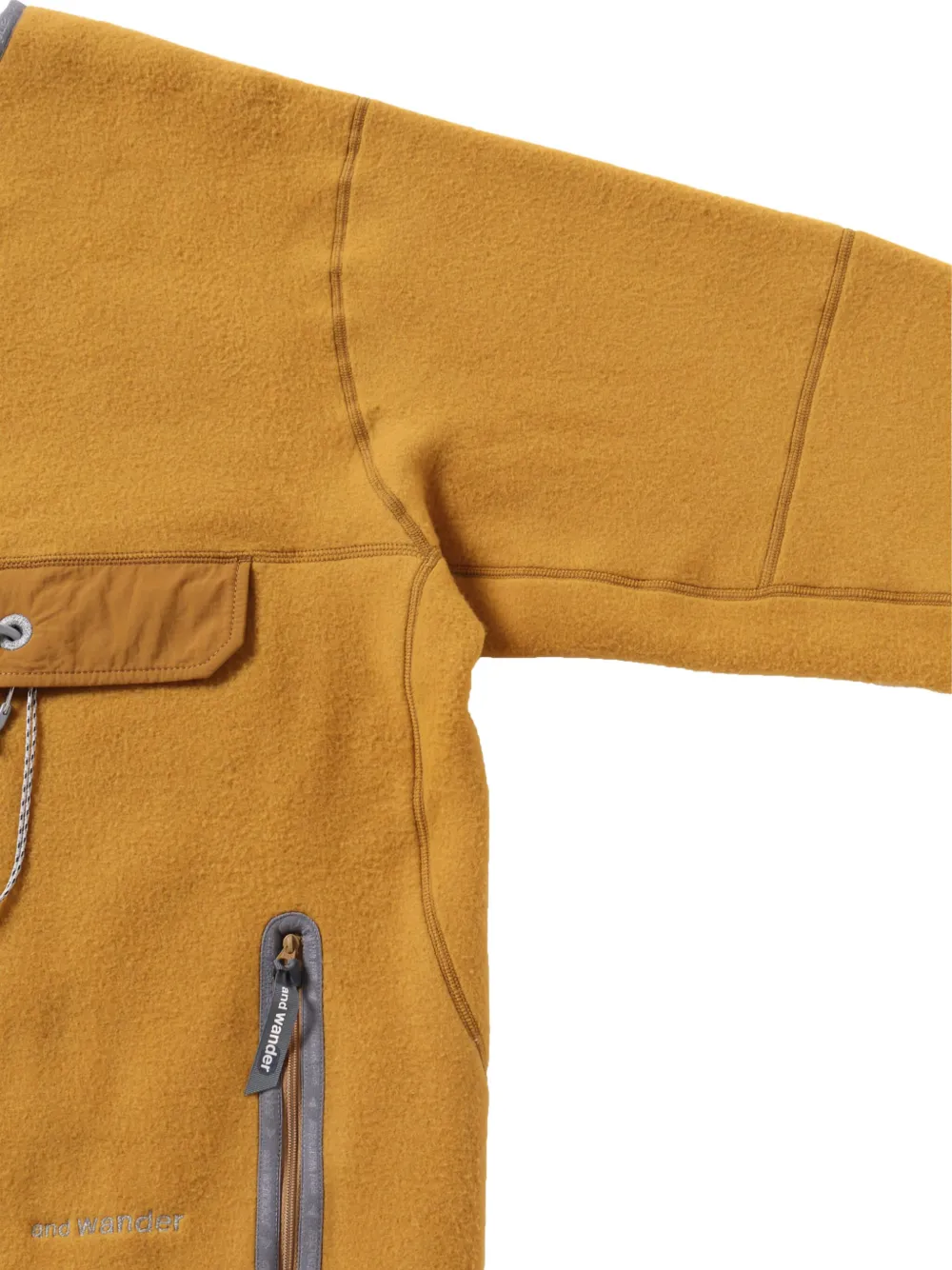 and Wander Fleece jack met nylon zak en rits Geel
