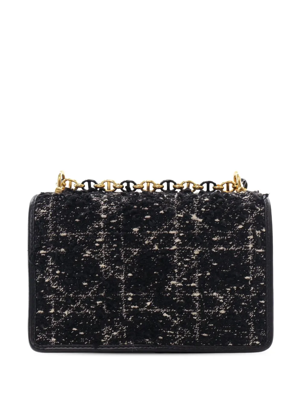 Pre-owned Dior 2023 Mini Tweed Macrocannage Miss Caro Bag Crossbody Bag In Black