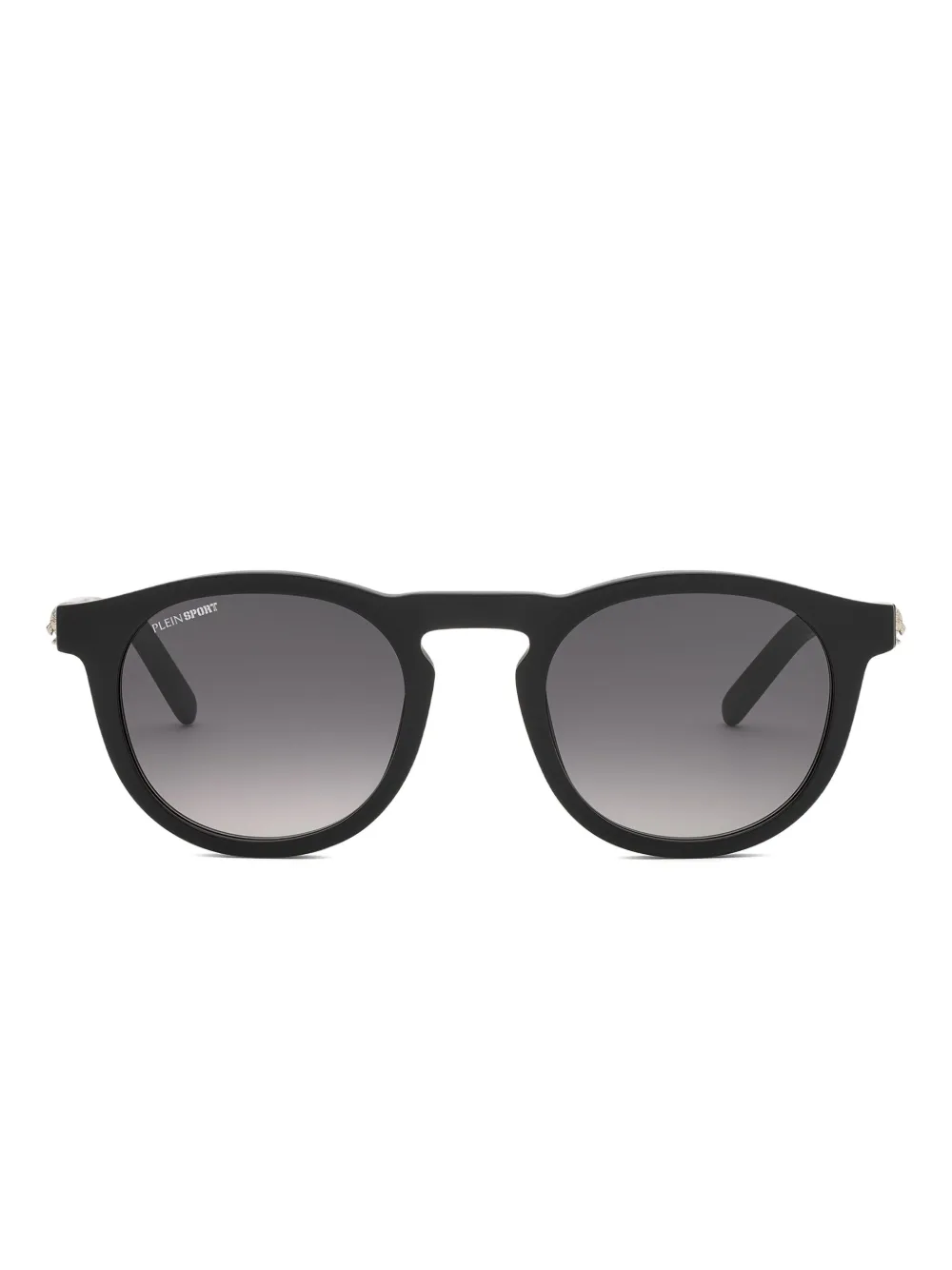 Plein Sport Runde Sonnenbrille mit Logo - Schwarz