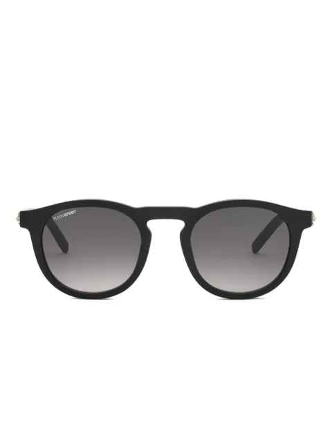 Plein Sport lentes de sol con armazón redonda y logo