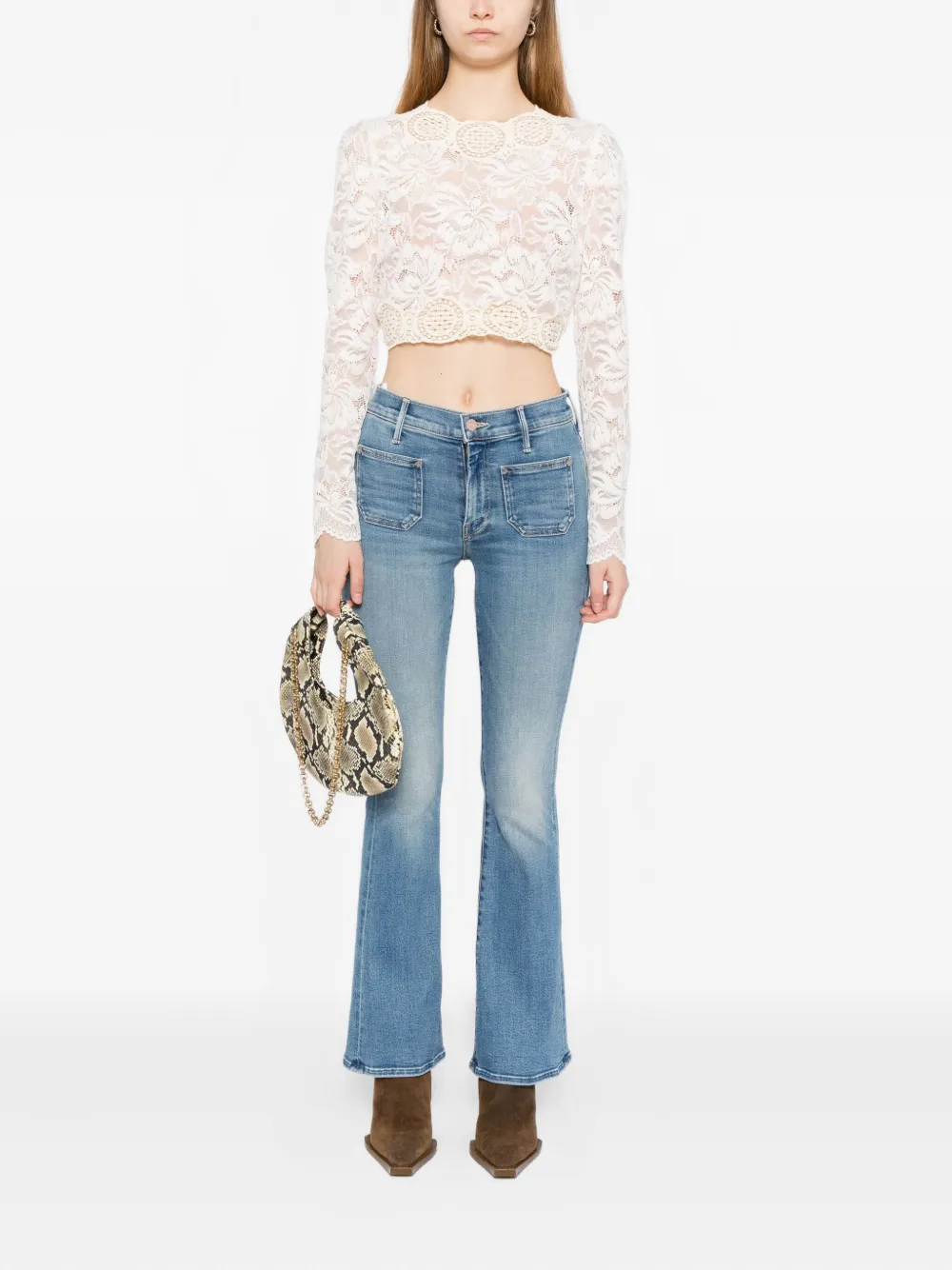 MOTHER The Weekender jeans met franje - Blauw