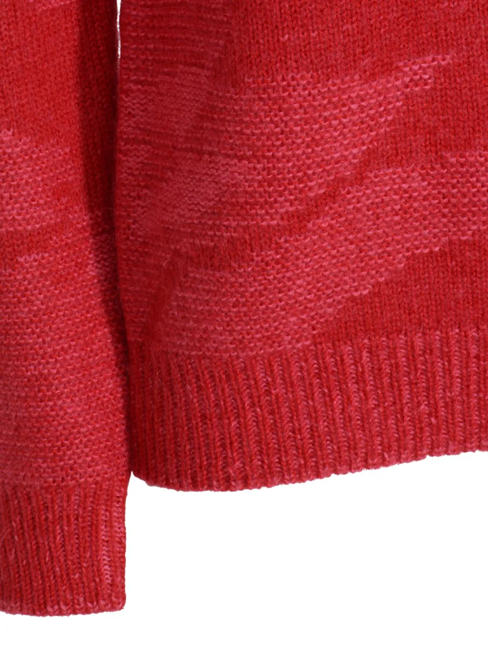 Add Roll-neck Patterned Sweater In Red