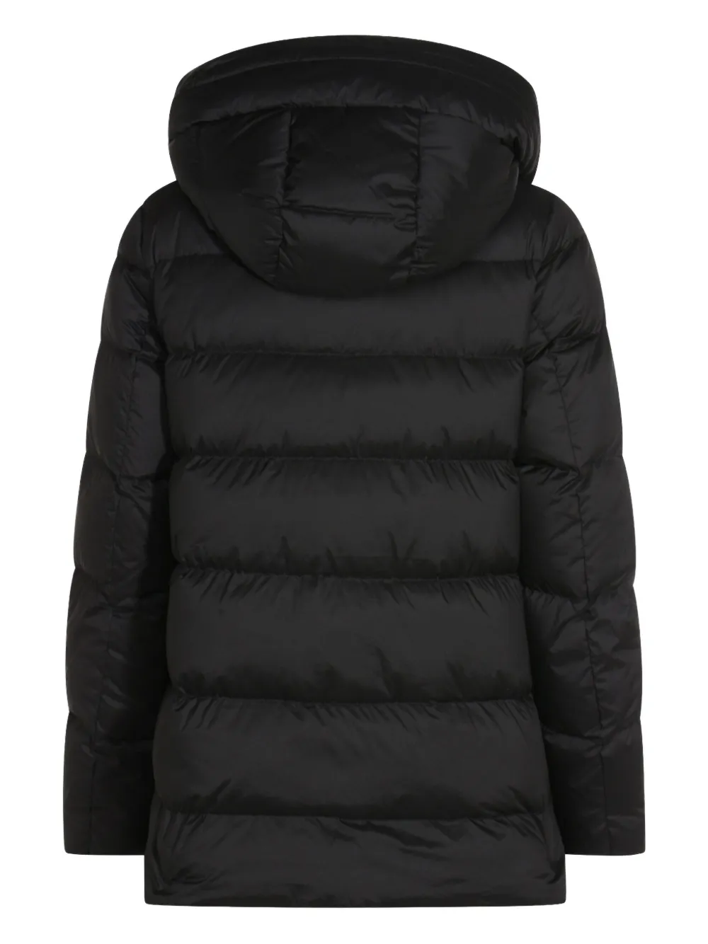 Add Hooded Zip Coat In Black
