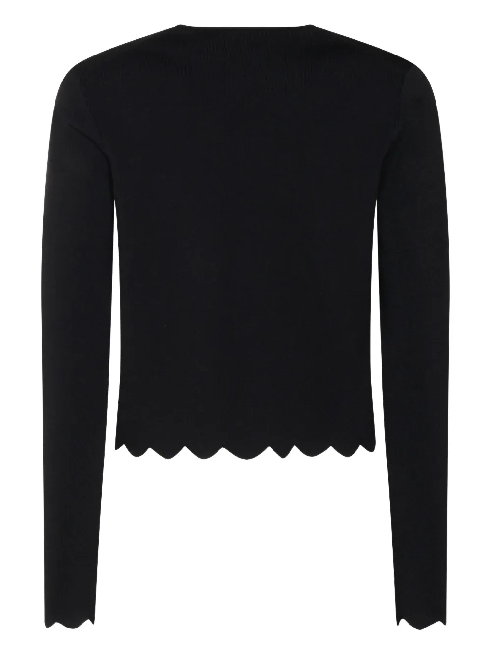 Twinset Buttoned-up Scalloped Jacket In Black