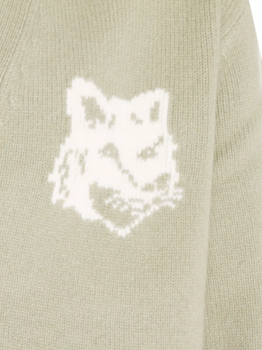 Maison Kitsuné Fox Head-intarsia cardigan - Verde