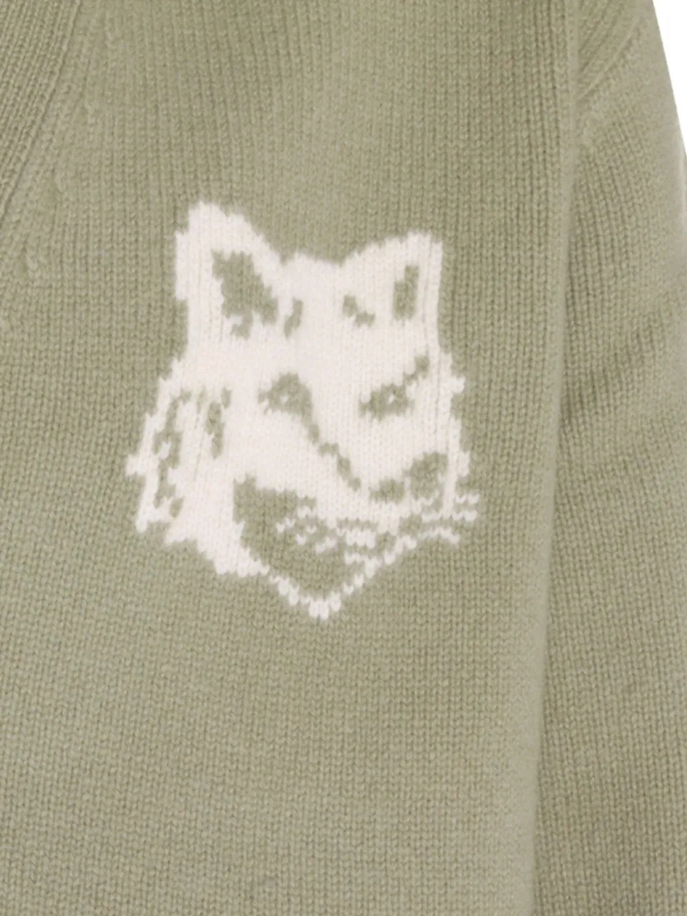 Maison Kitsuné Vest met Fox Head-intarsia Groen