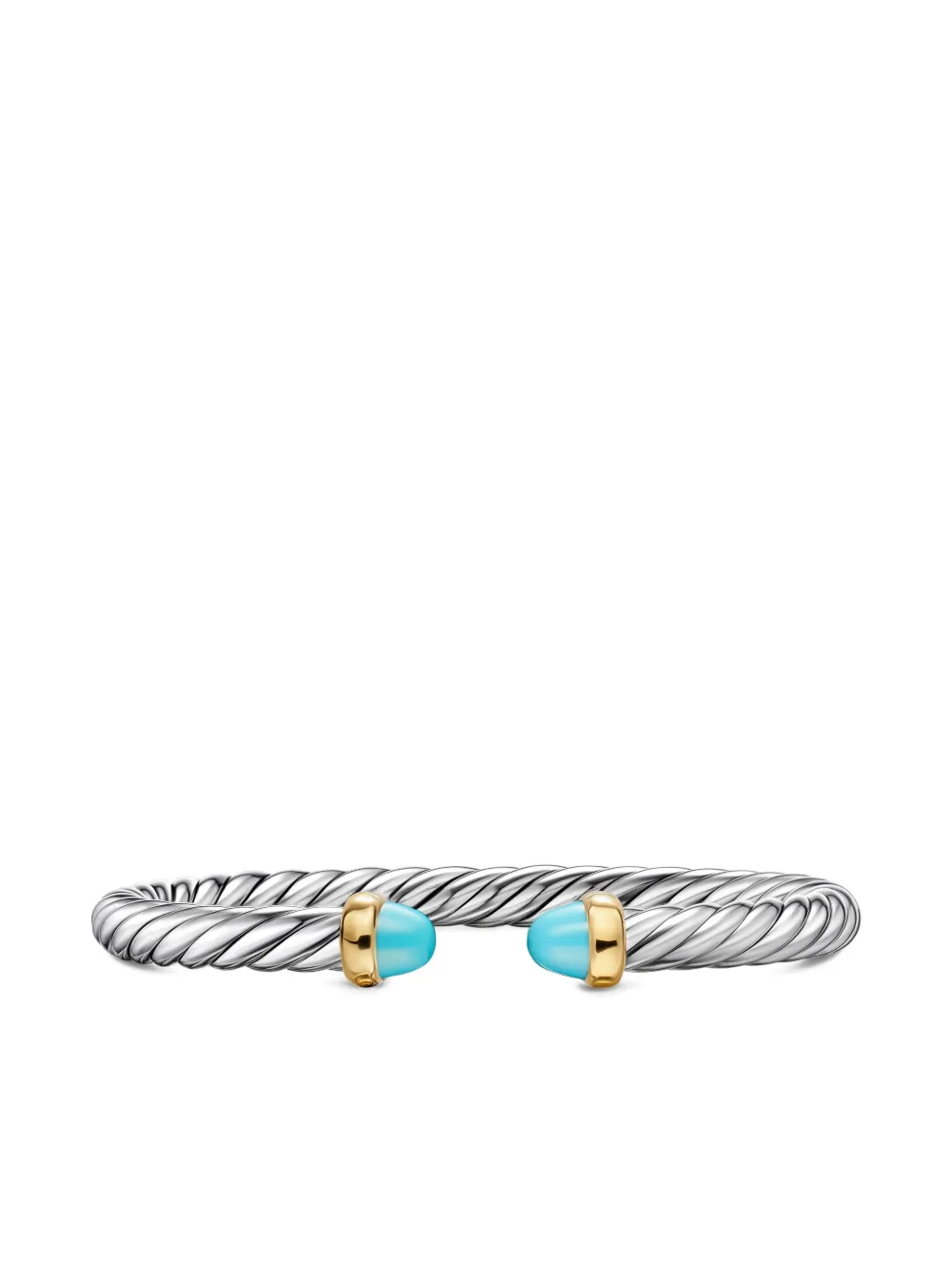 David Yurman Sterling Silver Cable Flex® Turquoise Bracelet In Silver