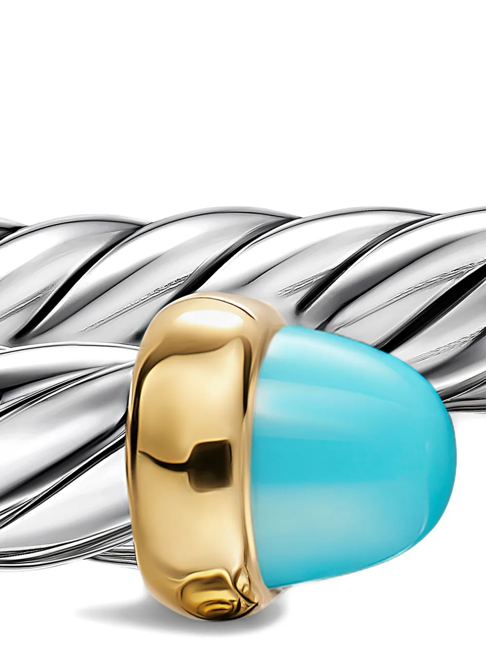 David Yurman Sterling Silver Cable Flex® Turquoise Bracelet In Silver