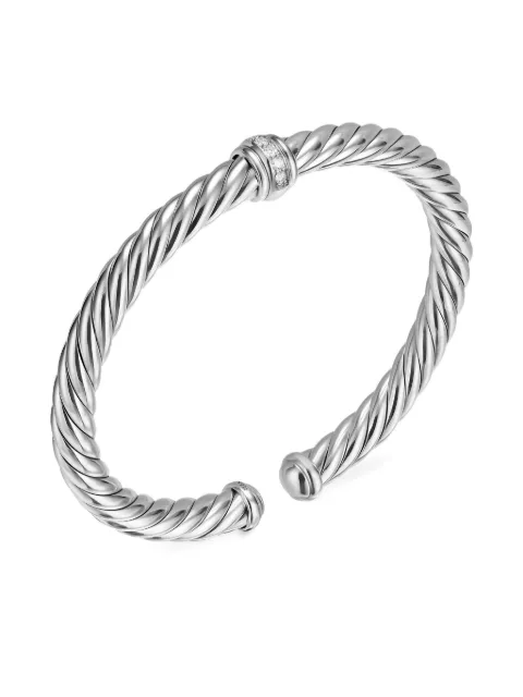 David Yurman sterling silver Cable Flex® Center Station diamond bracelet