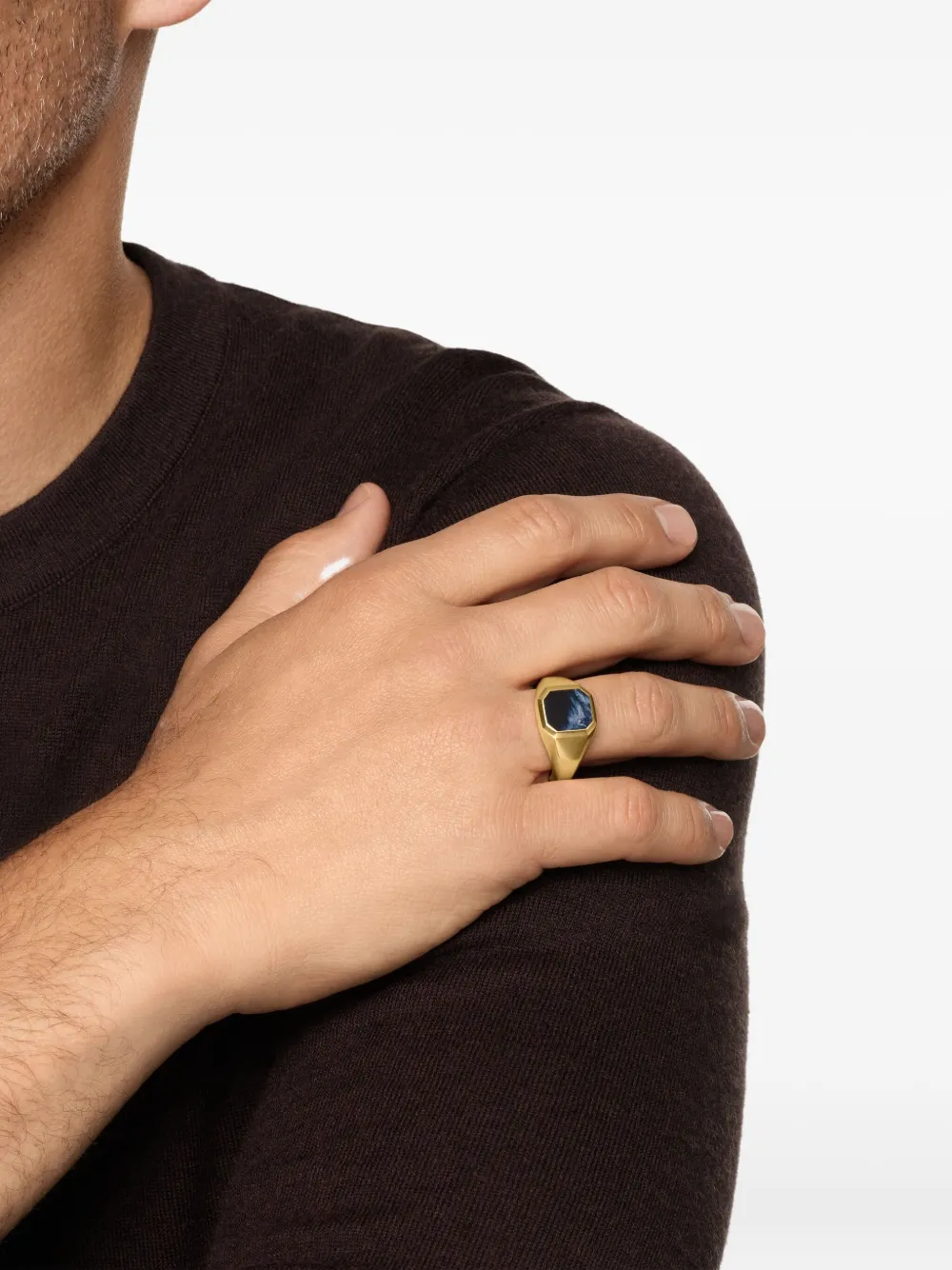 David Yurman 18K yellow gold Streamline® pietersite signet ring | Image 2