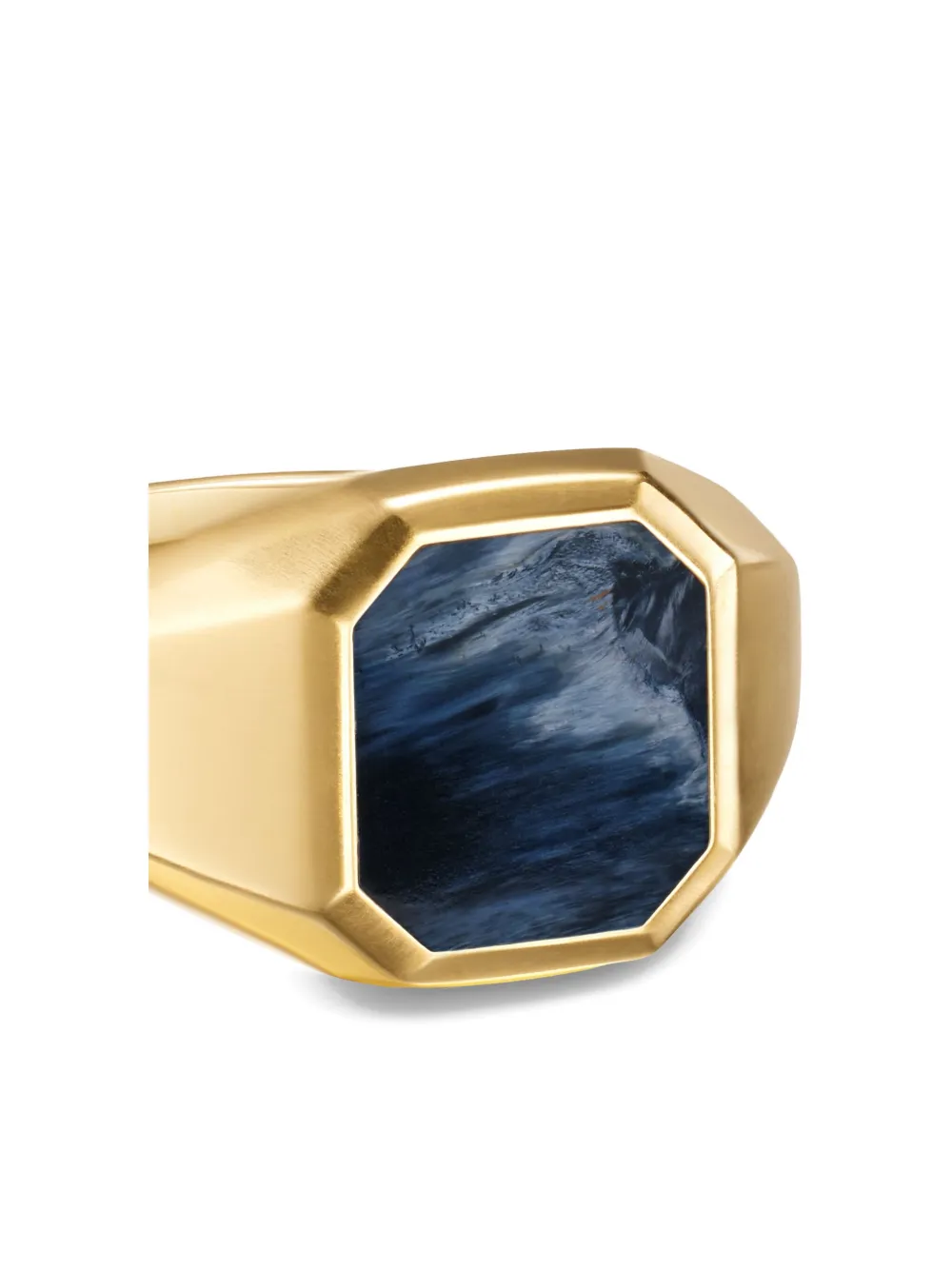 David Yurman 18k Yellow Gold Streamline® Pietersite Signet Ring In Gold