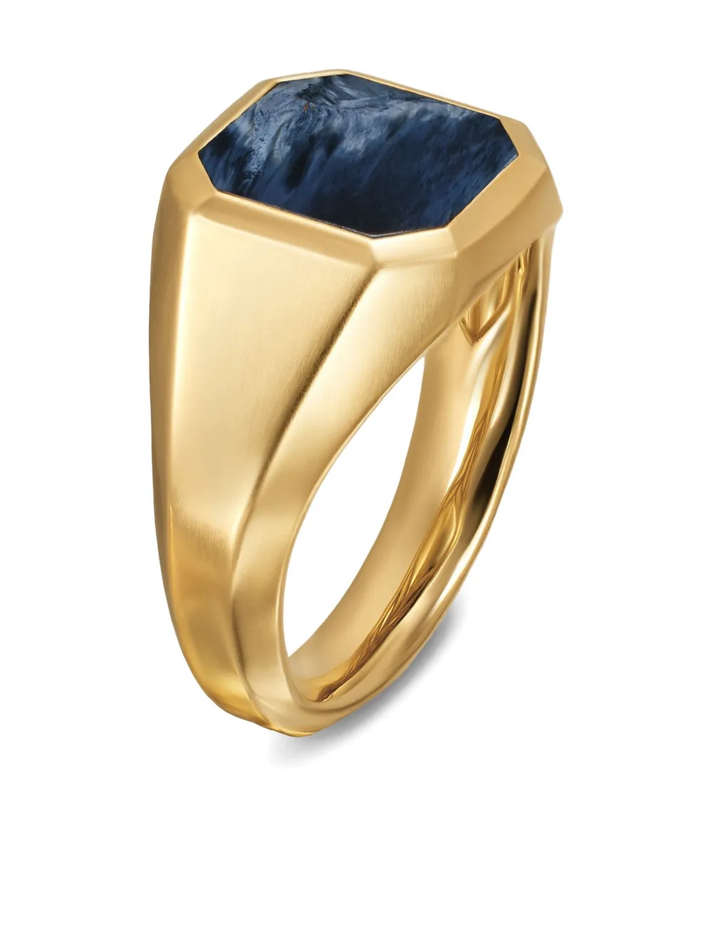 David Yurman 18k Yellow Gold Streamline® Pietersite Signet Ring In Gold