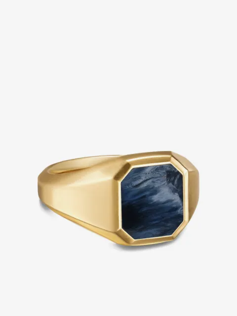 David Yurman 18K yellow gold Streamline® pietersite signet ring